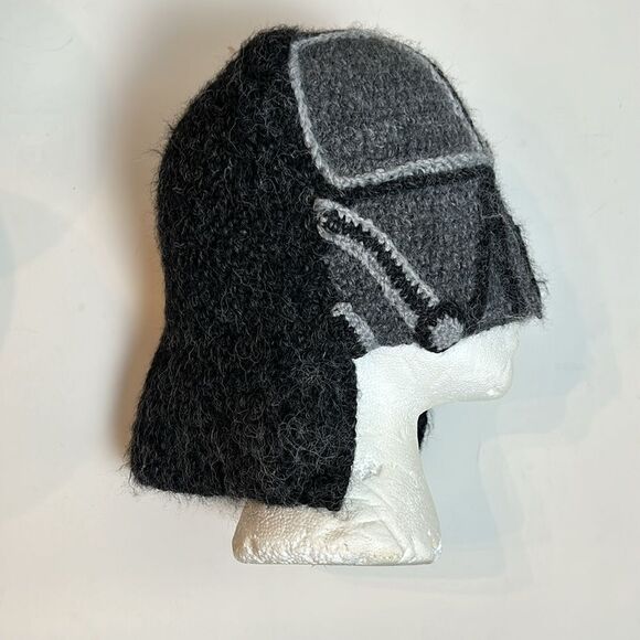 Peruvian Hand-Knit Crochet Earflap Hat - Darth Vader - Picture 7 of 8